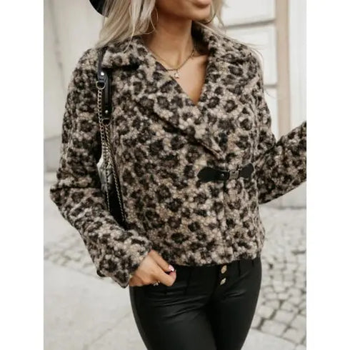 'Tarian' Faux Fur Leopard Print Coat - Celes Fashion
